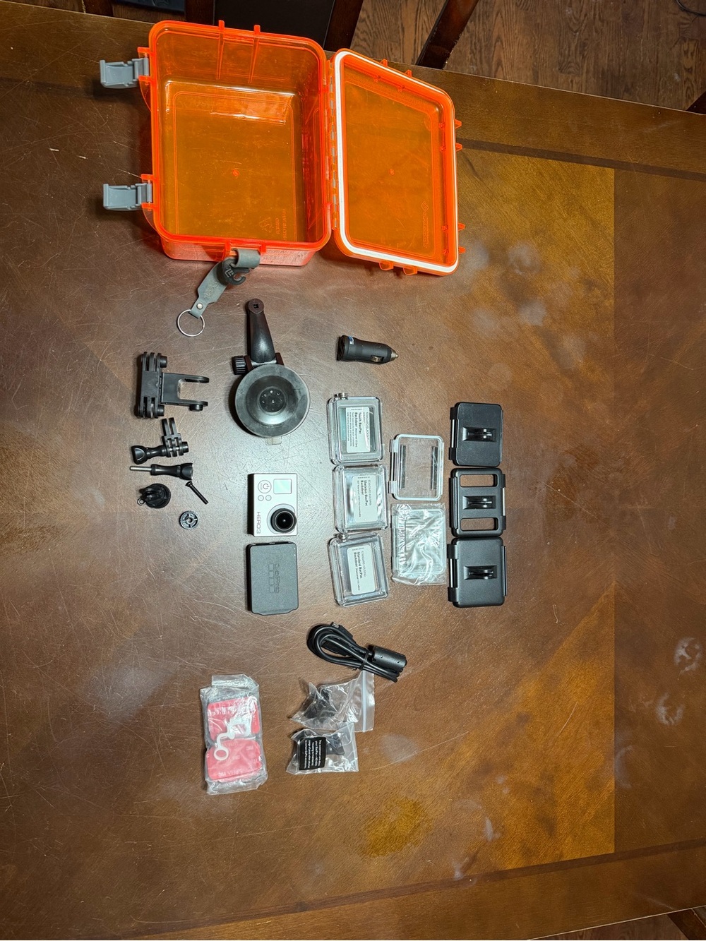 GoPro Silver Action Camera Bundle with Orange Protective Case